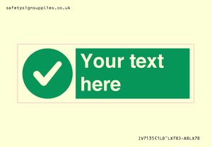 Custom green background, green circle with tick